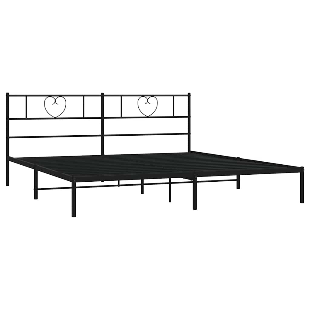 sengeramme med sengegavl 193x203 cm metal sort