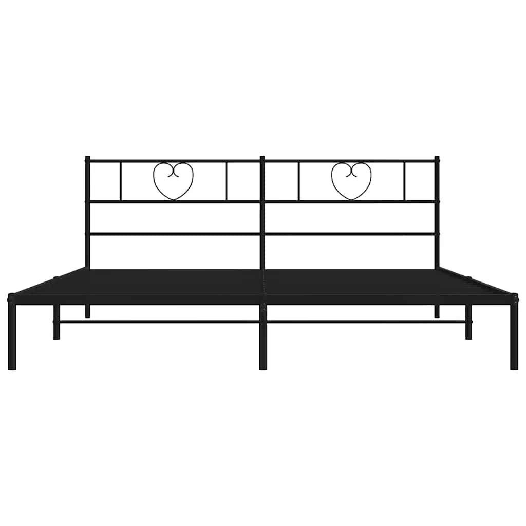 sengeramme med sengegavl 193x203 cm metal sort