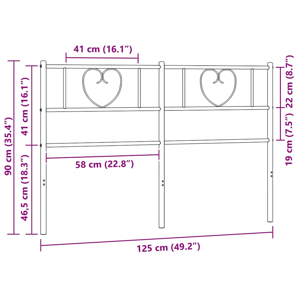 udskiftningsgavl 120 cm metal sort
