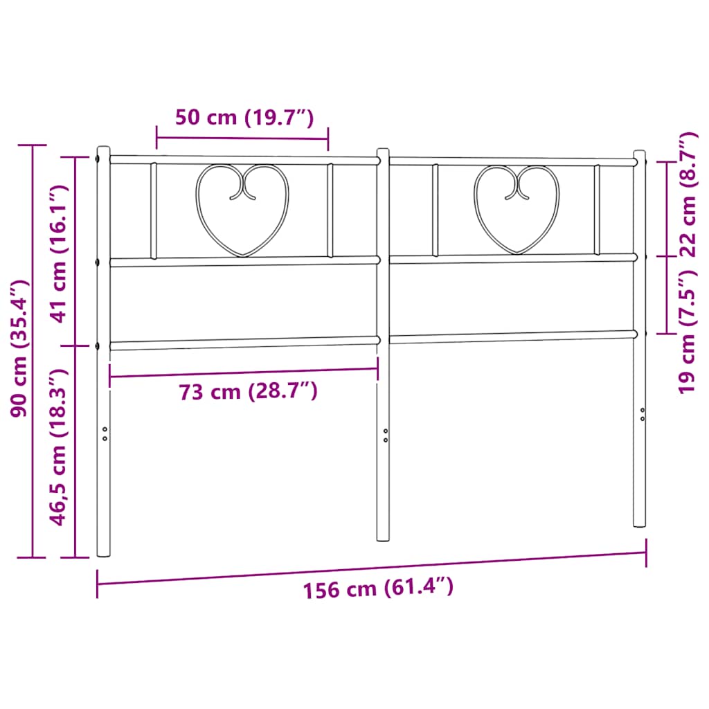 udskiftningsgavl 150 cm metal sort