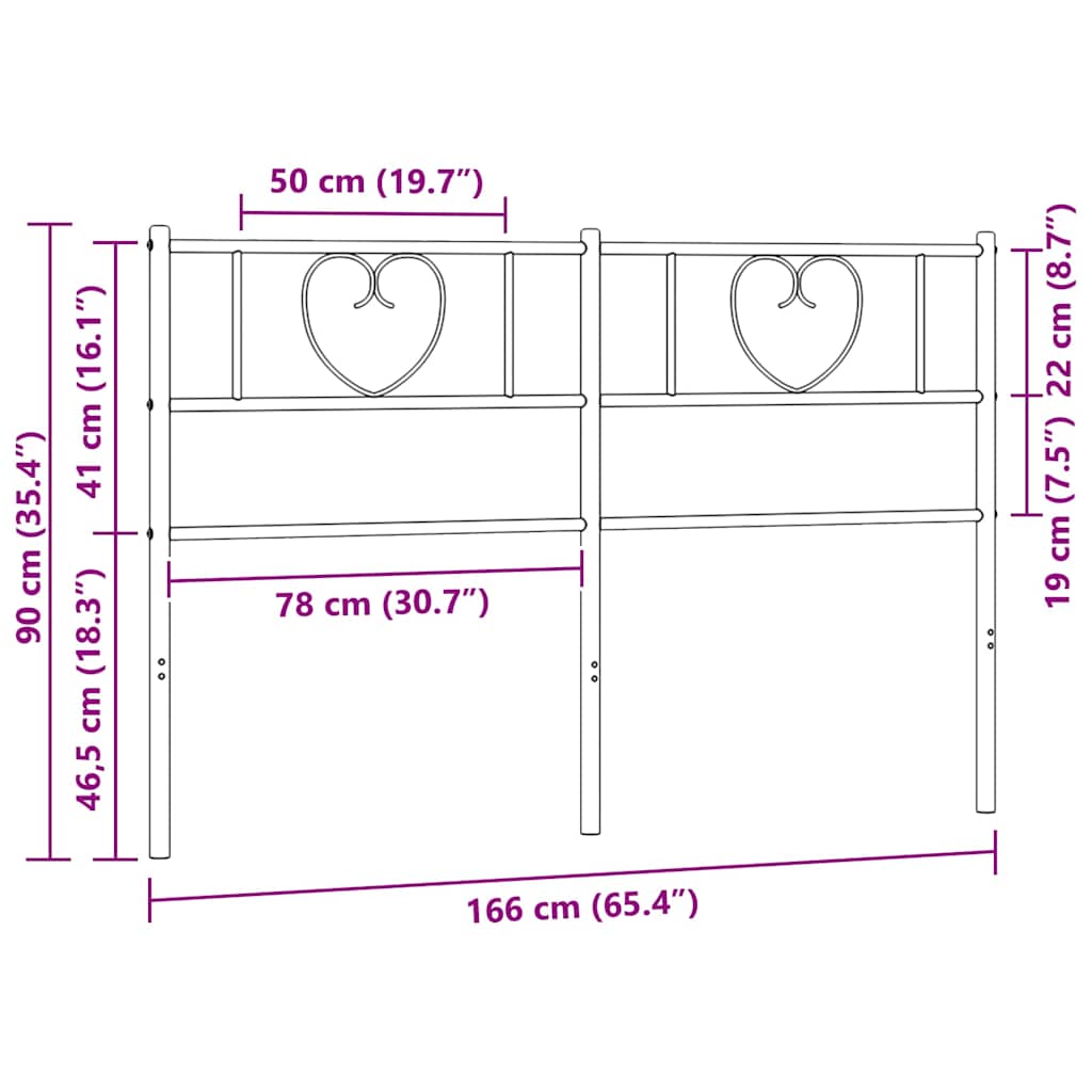 udskiftningsgavl 160 cm metal sort