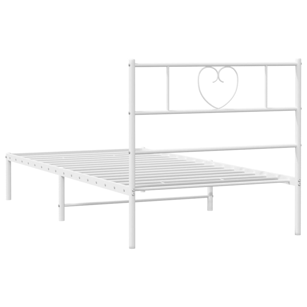 sengeramme uden madras med hovedgærde 75x190 cm hvid