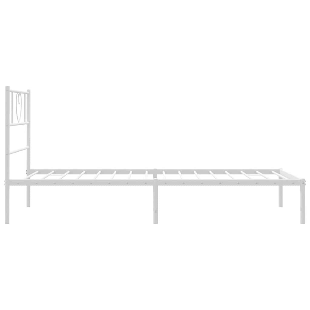 sengeramme med sengegavl 100x190 cm metal hvid