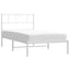 sengeramme med sengegavl 107x203 cm metal hvid