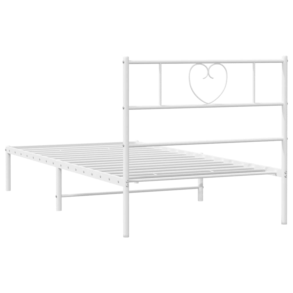 sengeramme med sengegavl 107x203 cm metal hvid