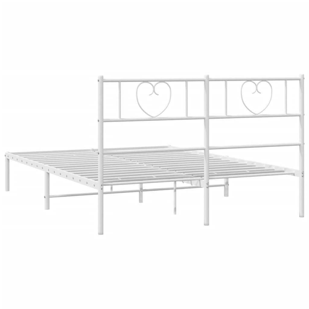 sengeramme med sengegavl 140x200 cm metal hvid