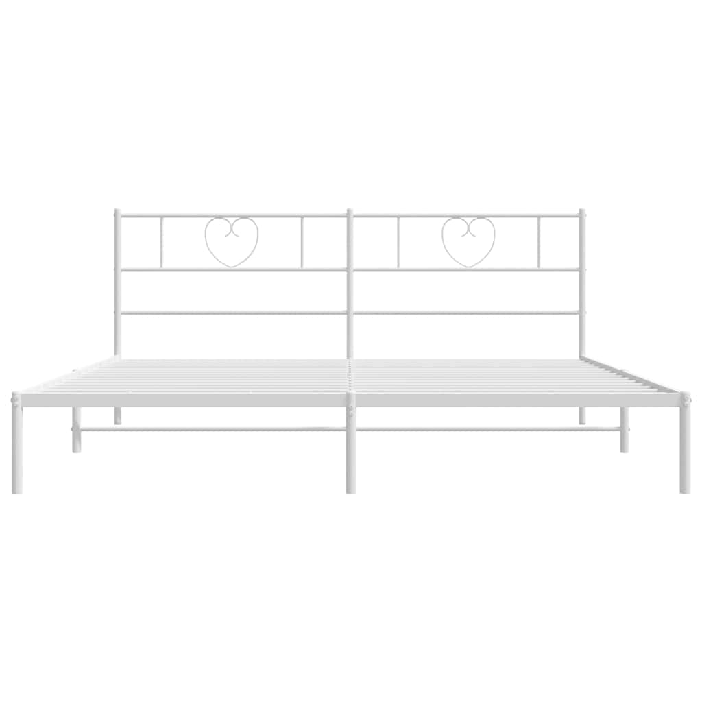 sengeramme med sengegavl 180x200 cm metal hvid