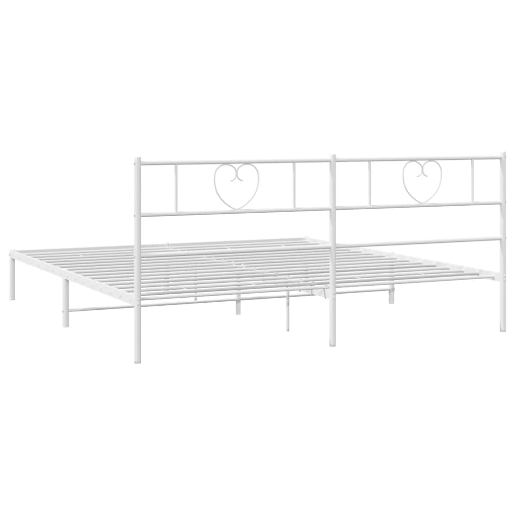 sengeramme med sengegavl 180x200 cm metal hvid