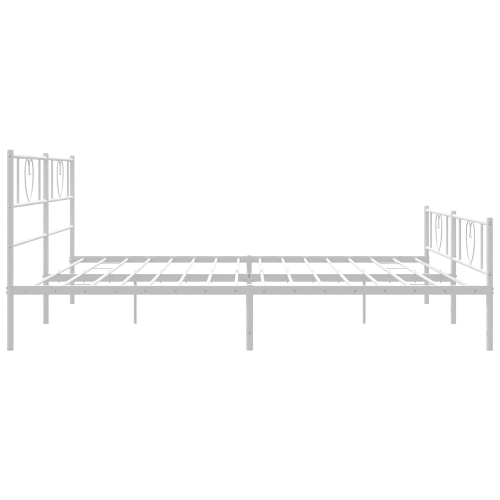 sengeramme med sengegavl og fodgærde 180x200 cm metal hvid