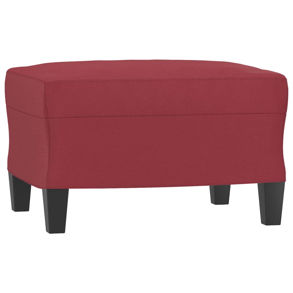 sofasæt 4 dele med puder kunstlæder vinrød