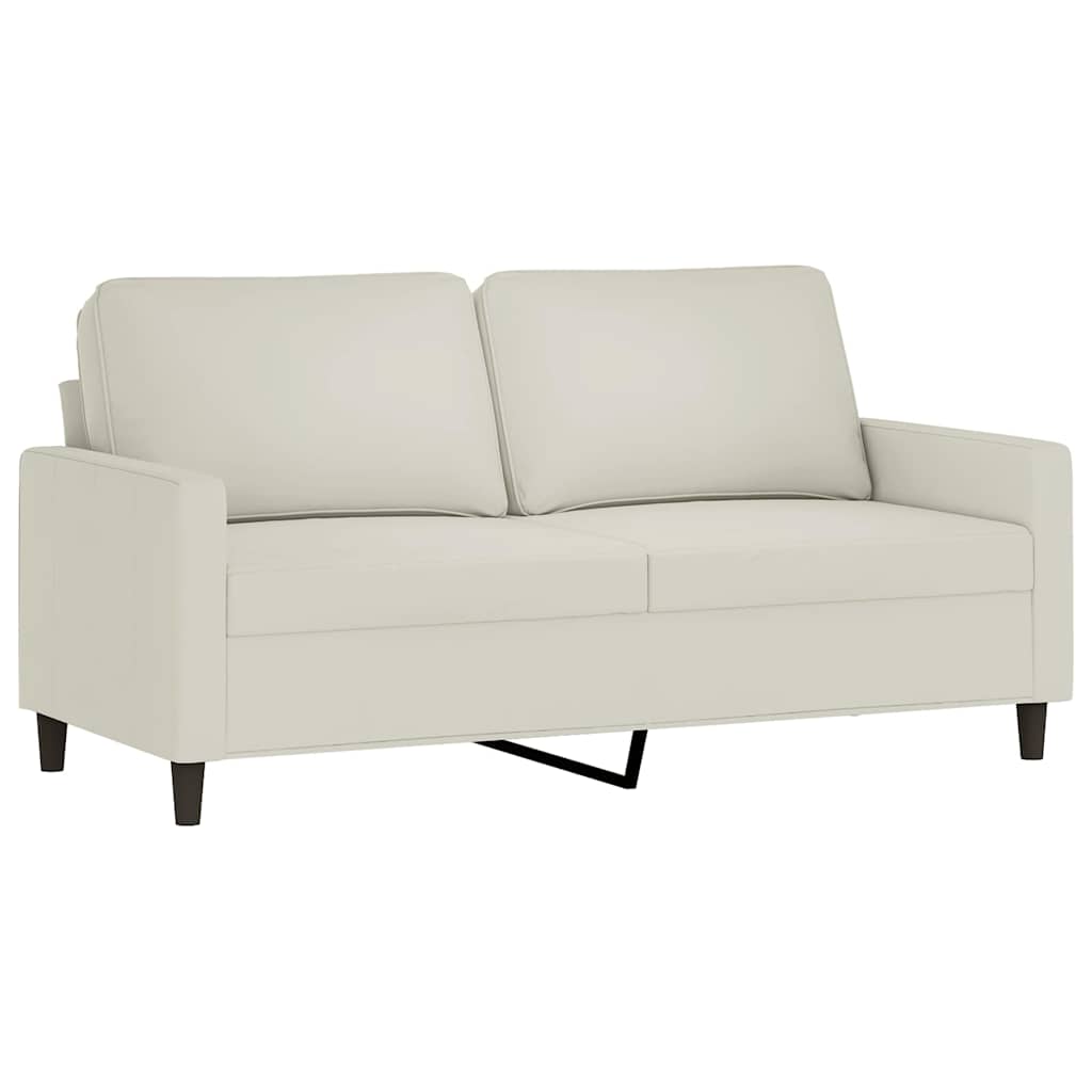 sofasæt 2 dele med hynder velour cremefarvet