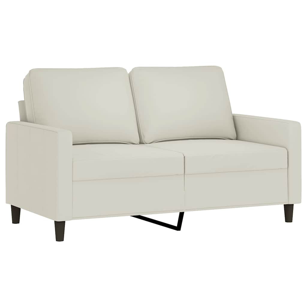 sofasæt 2 dele med hynder velour cremefarvet