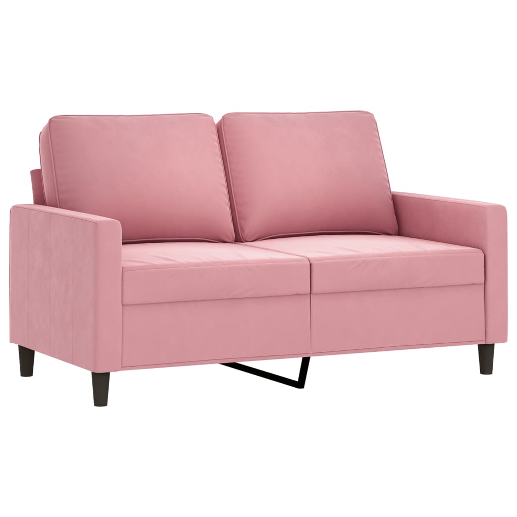 sofasæt 3 dele med hynder velour lyserød