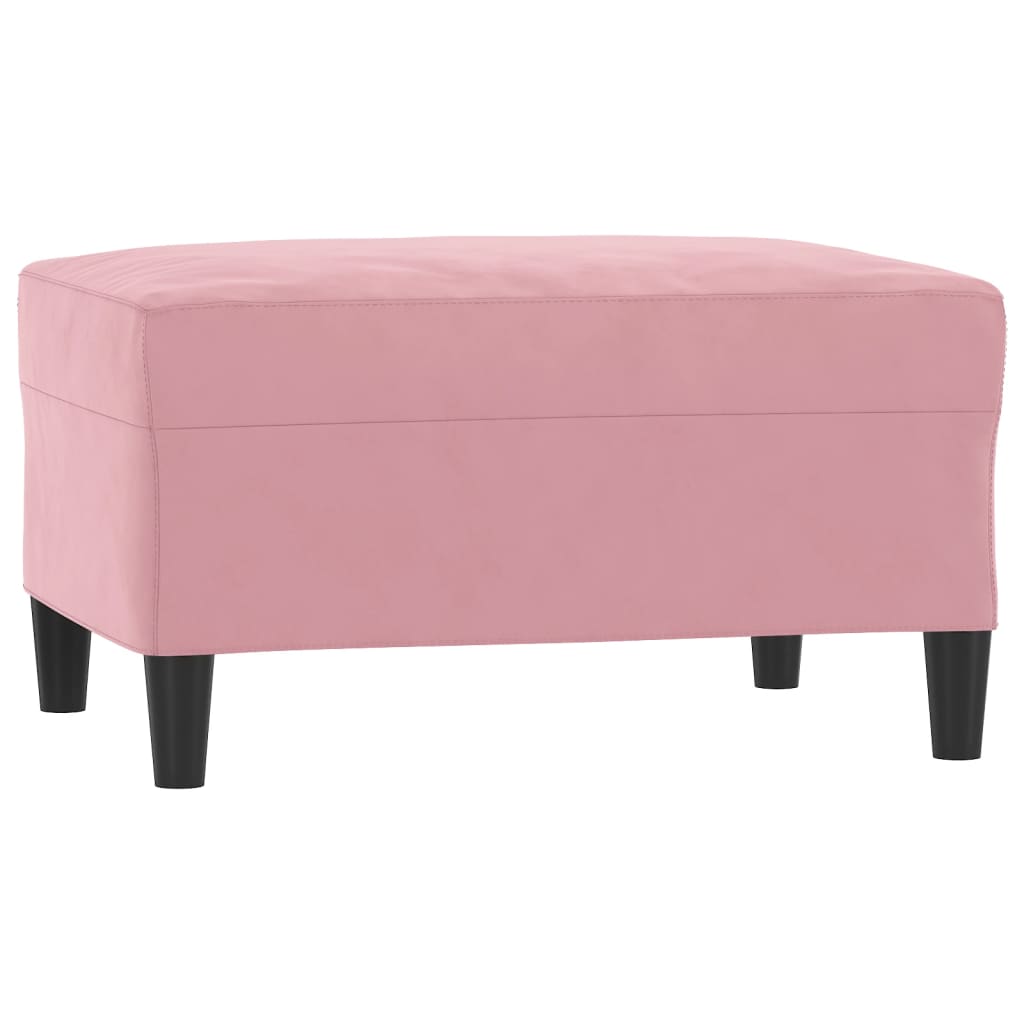 sofasæt 3 dele med hynder velour lyserød