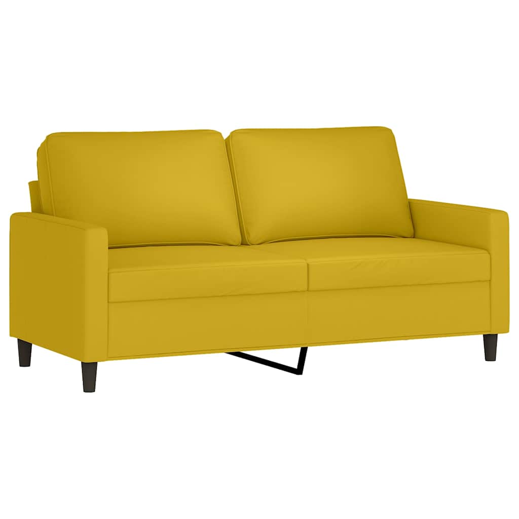 sofasæt 3 dele med hynder velour gul