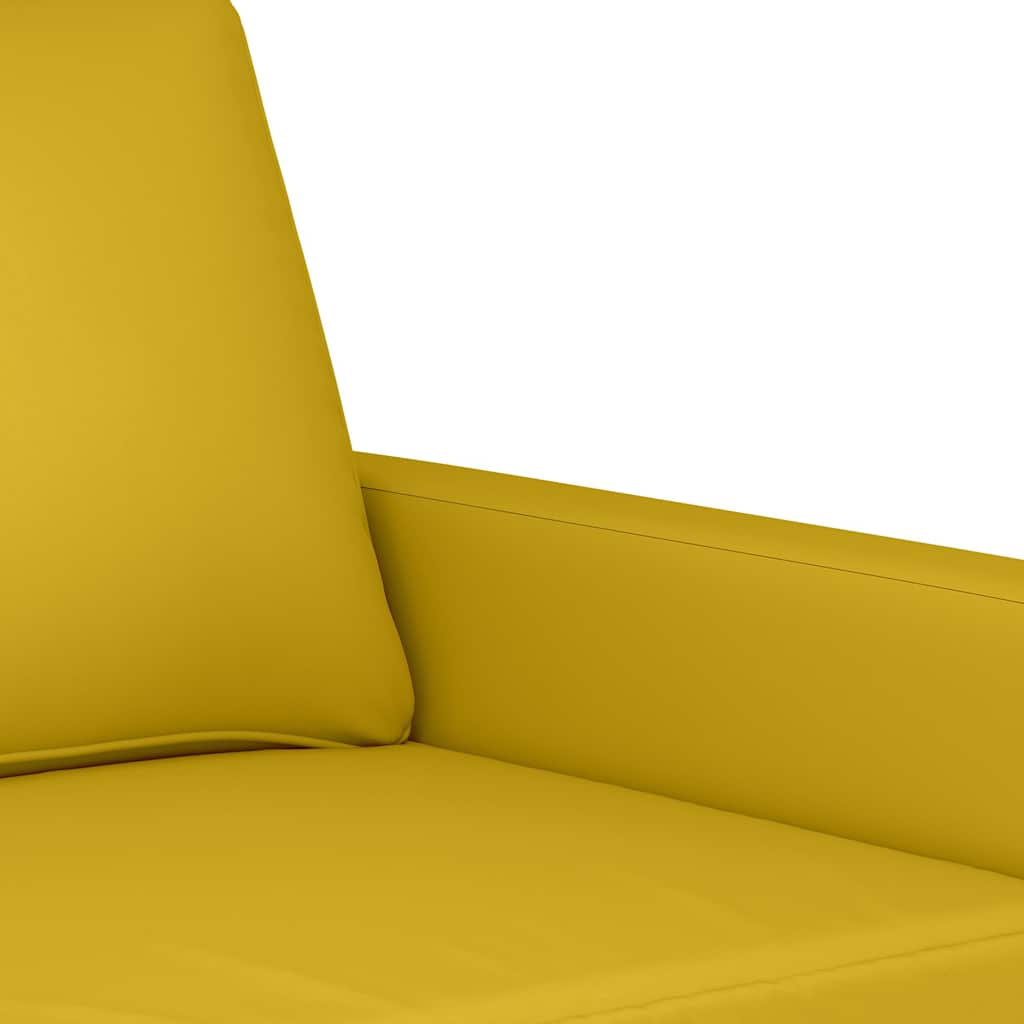 sofasæt 3 dele med hynder velour gul