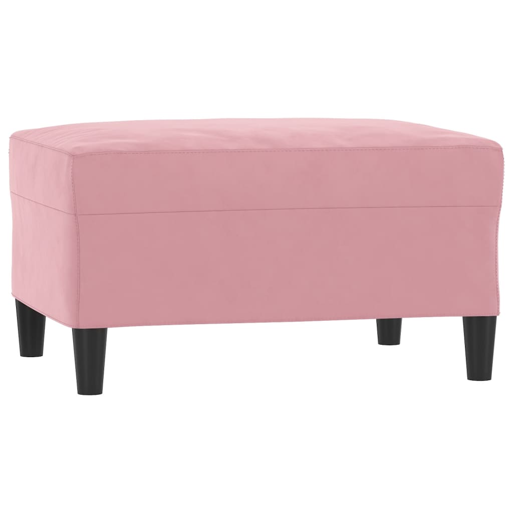 sofasæt 3 dele med hynder velour lyserød