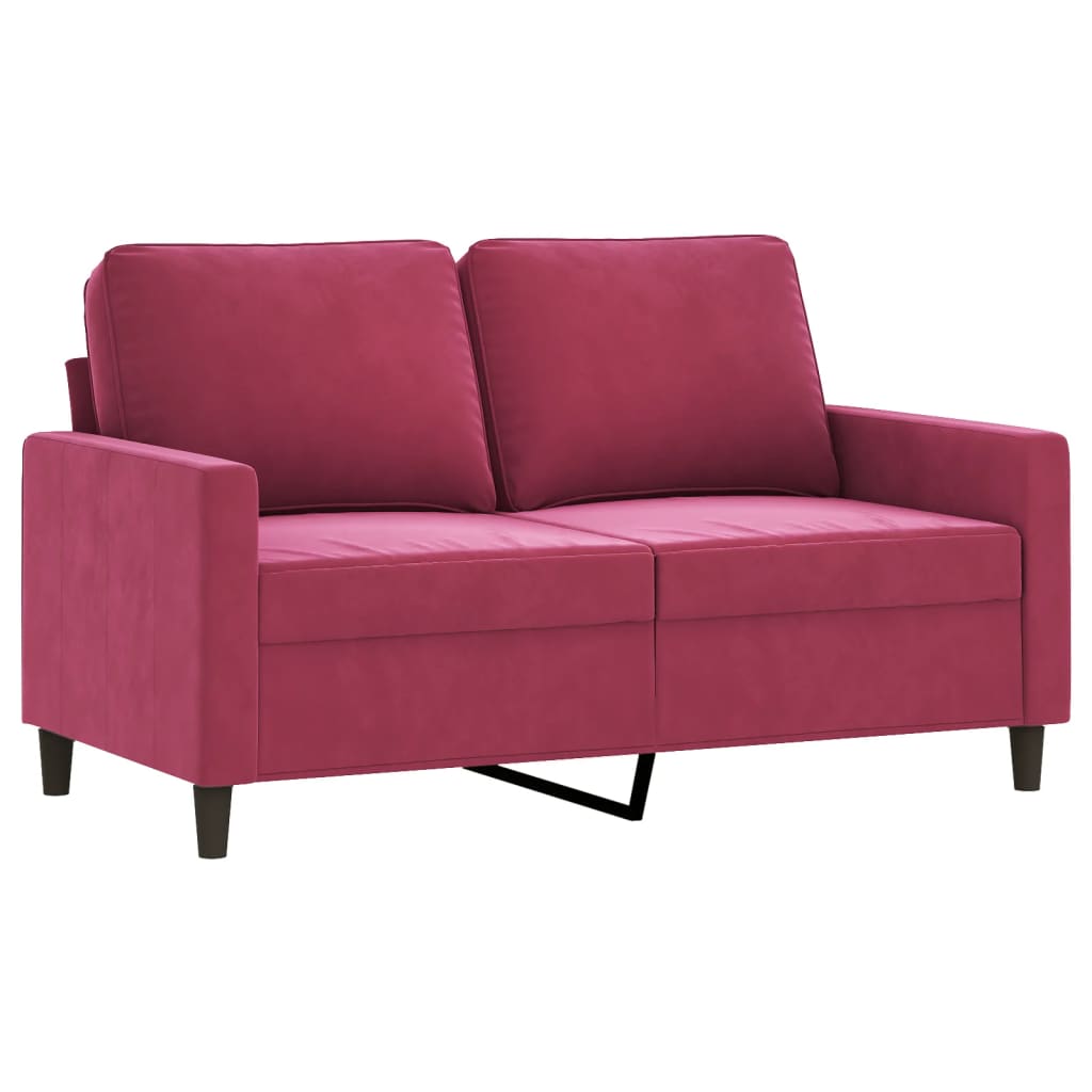 sofasæt 4 dele velour vinrød