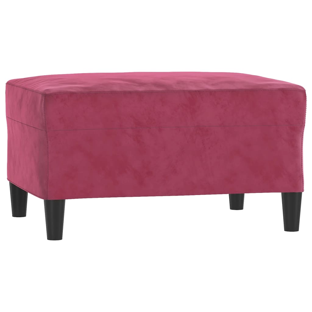 sofasæt 4 dele velour vinrød