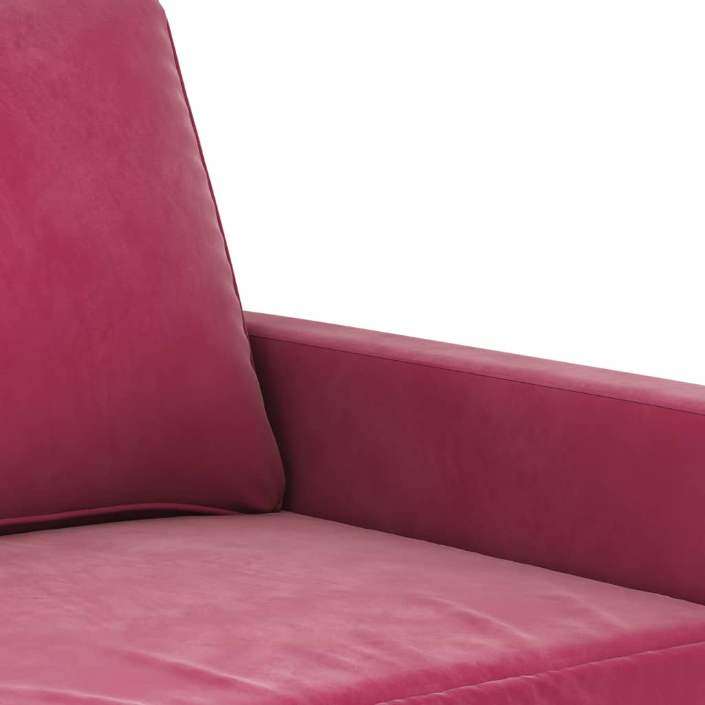 sofasæt 4 dele velour vinrød