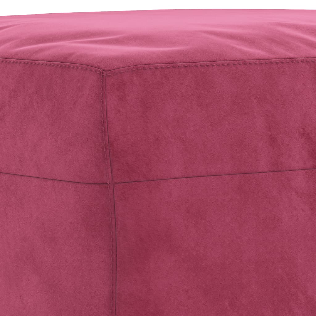 sofasæt 4 dele med puder velour vinrød