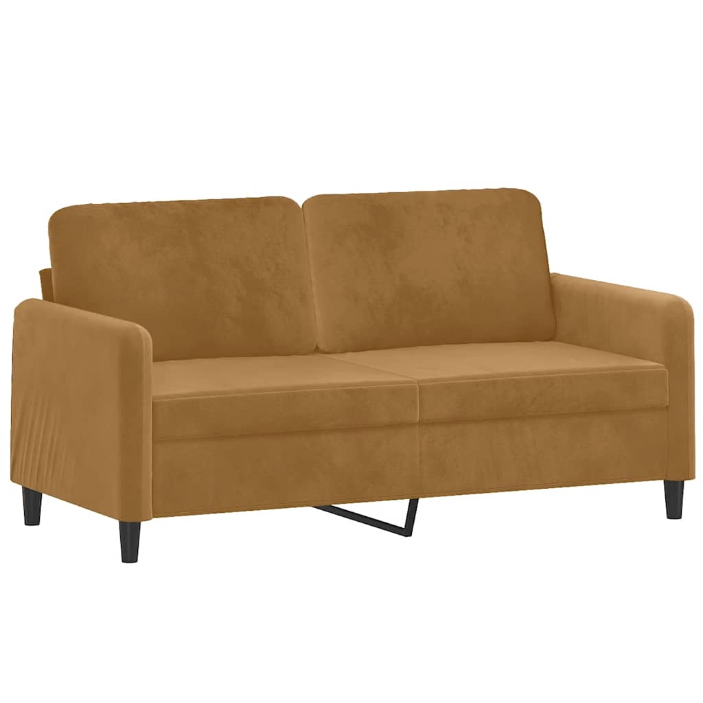 sofasæt 3 dele velour brun