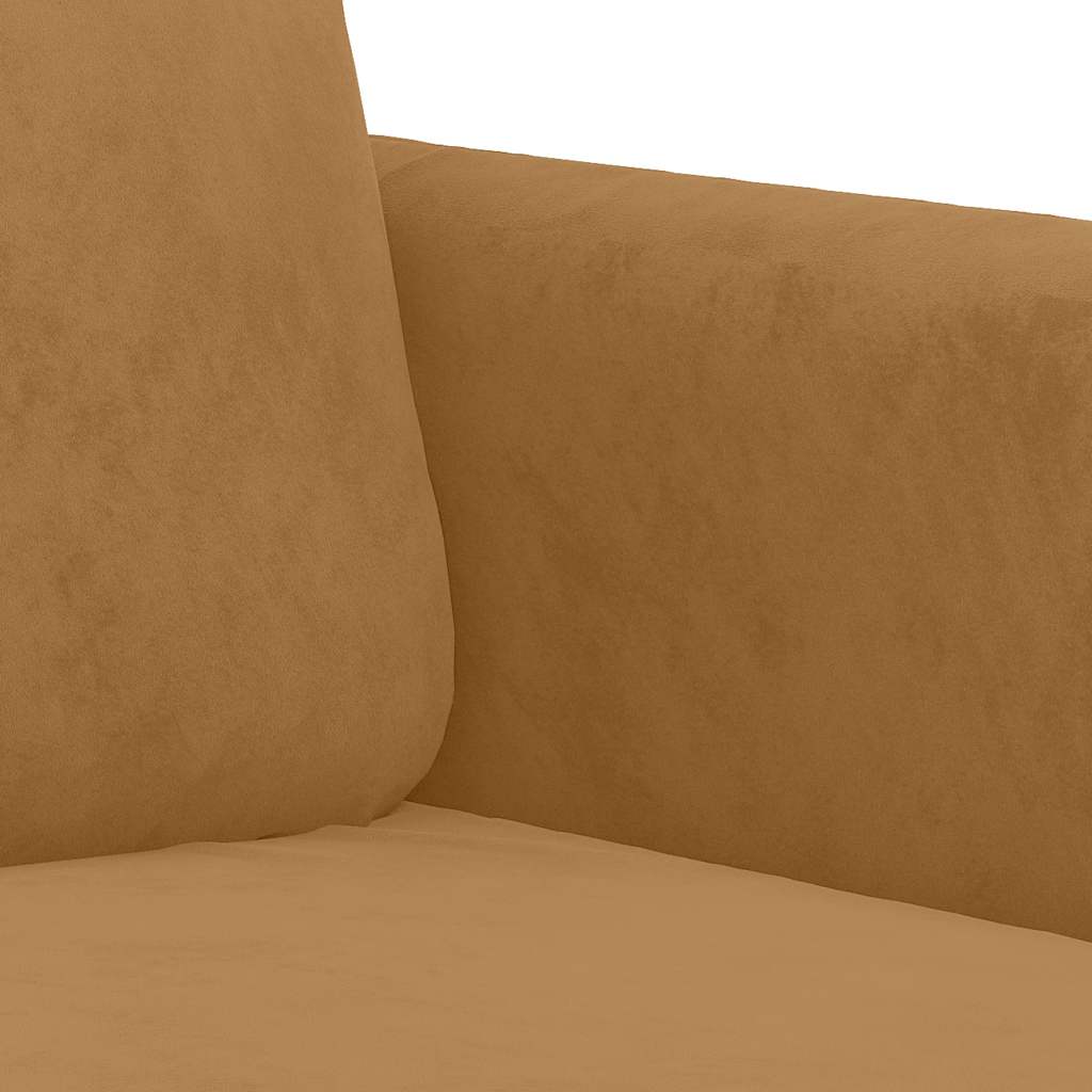 sofasæt 3 dele med puder velour brun