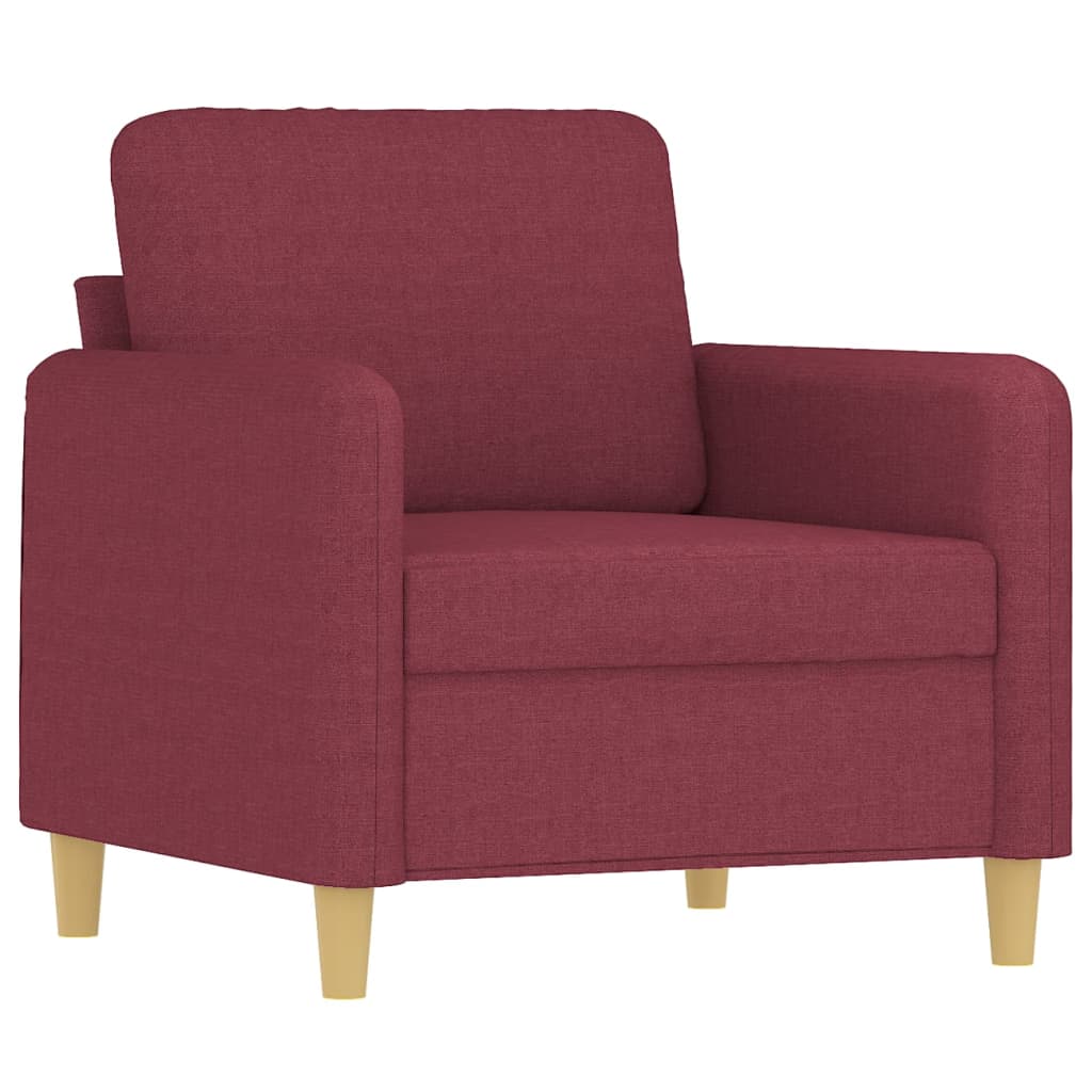 sofasæt 3 dele med puder stof vinrød