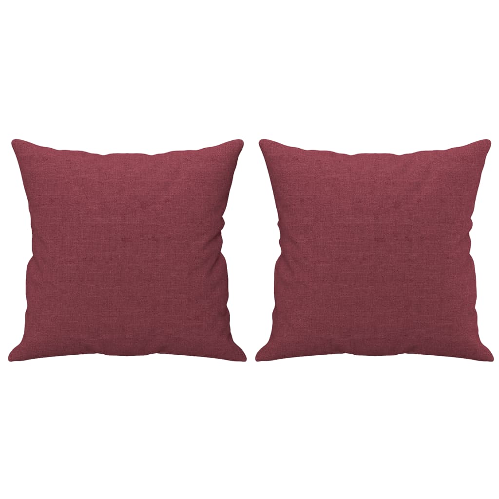 sofasæt 3 dele med puder stof vinrød