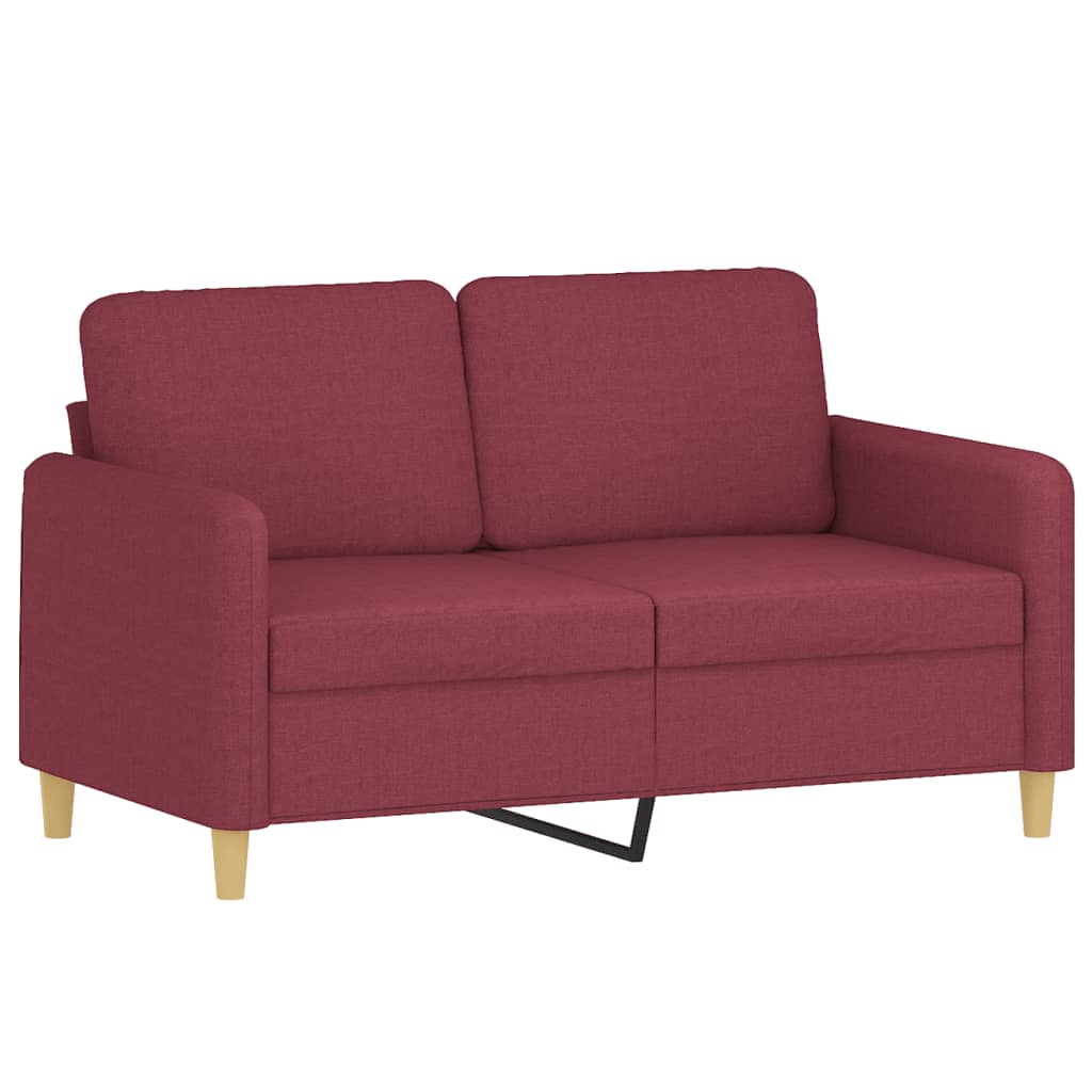 sofasæt 3 dele med puder stof vinrød