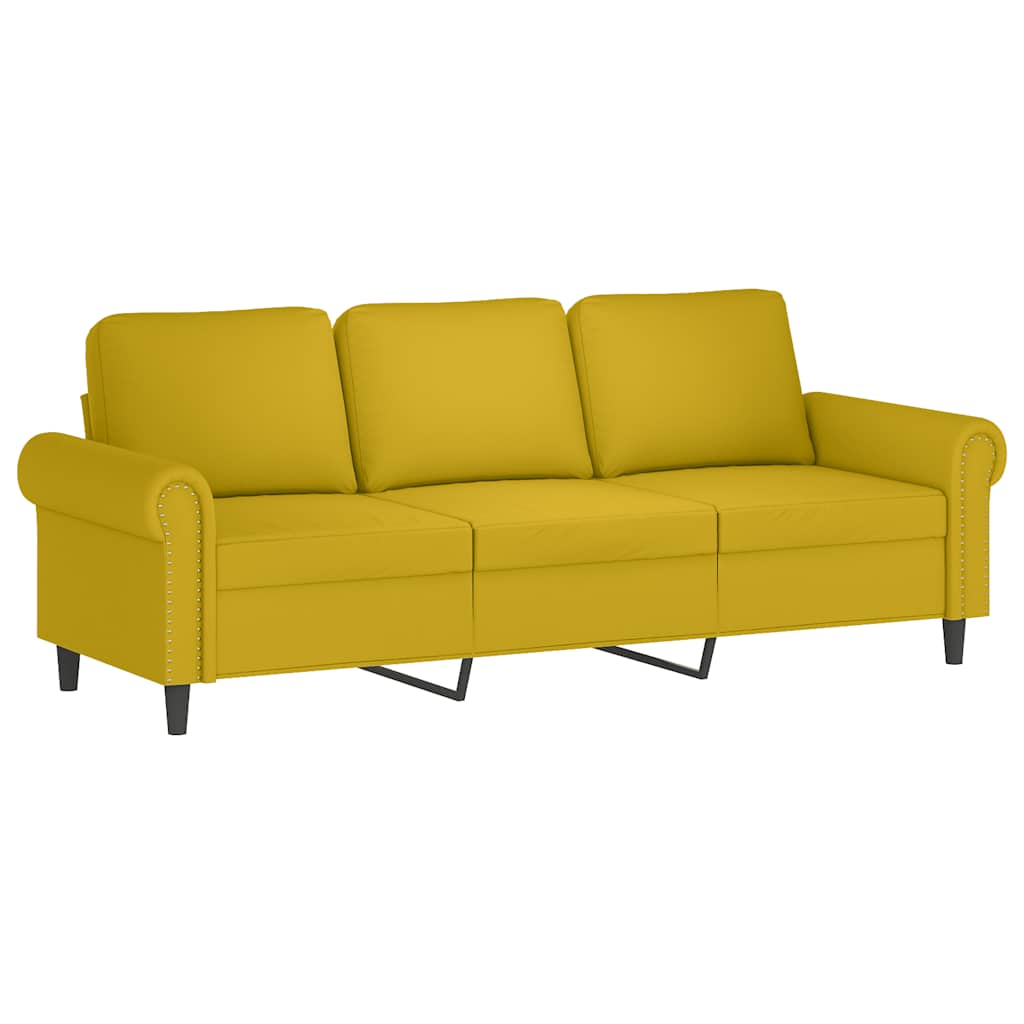 sofasæt 4 dele med puder velour gul