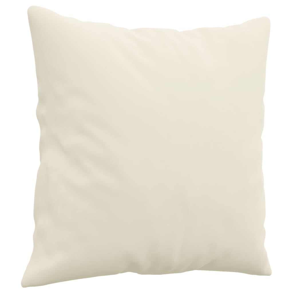 sofasæt 4 dele med puder velour cremefarvet