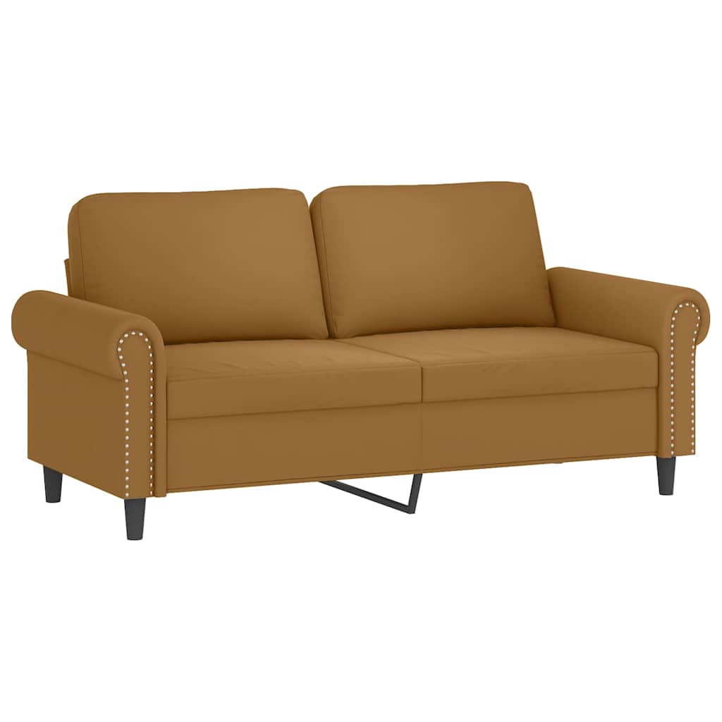 sofasæt 3 dele med hynder velour brun