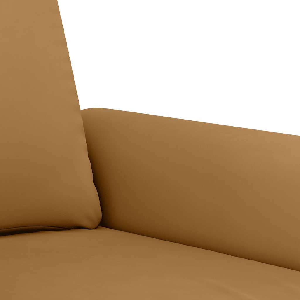 sofasæt 3 dele med hynder velour brun