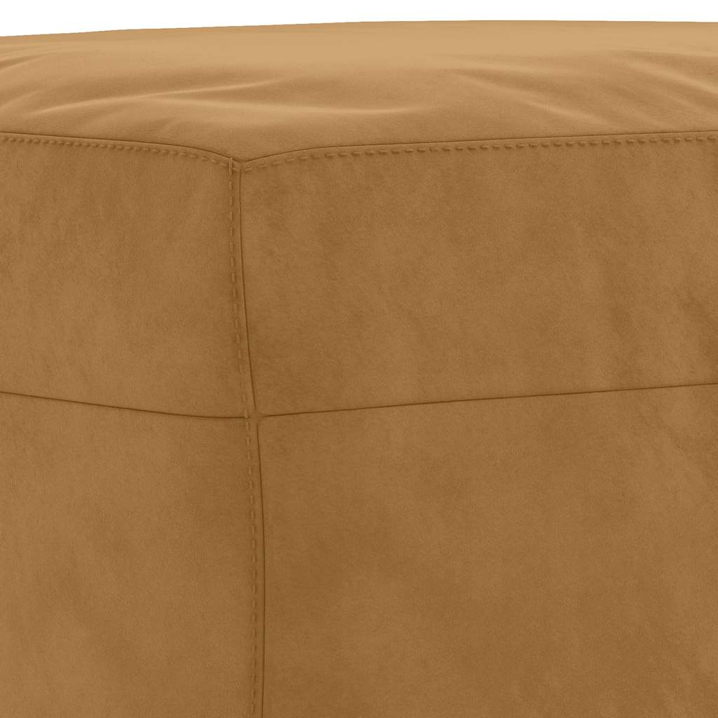 sofasæt 3 dele med hynder velour brun