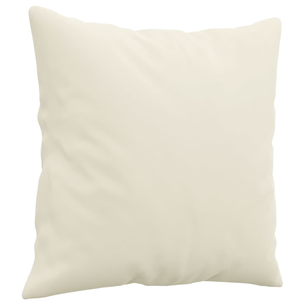 sofasæt 3 dele med puder velour cremefarvet