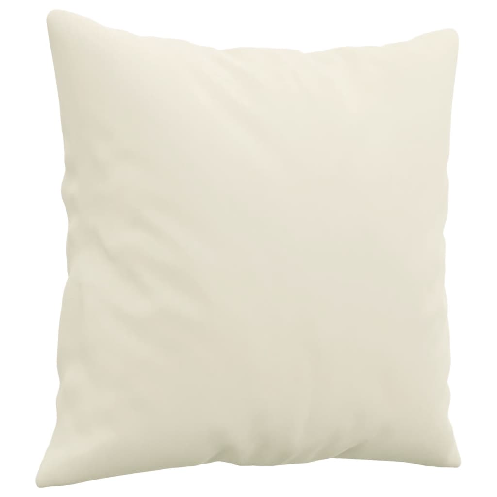 sofasæt 2 dele med puder velour cremefarvet