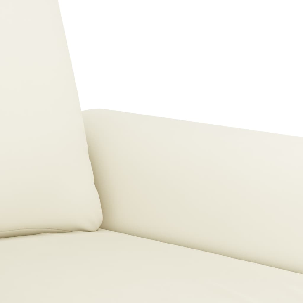 sofasæt 2 dele med puder velour cremefarvet