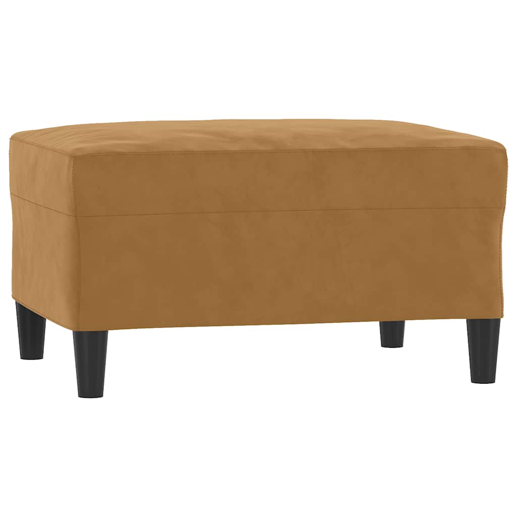 sofasæt 3 dele med puder velour brun