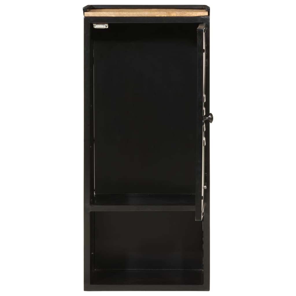 badeværelsesskab 40x27x90 cm jern og massivt mangotræ