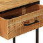 konsolbord 100x35x76 cm massivt mangotræ og jern