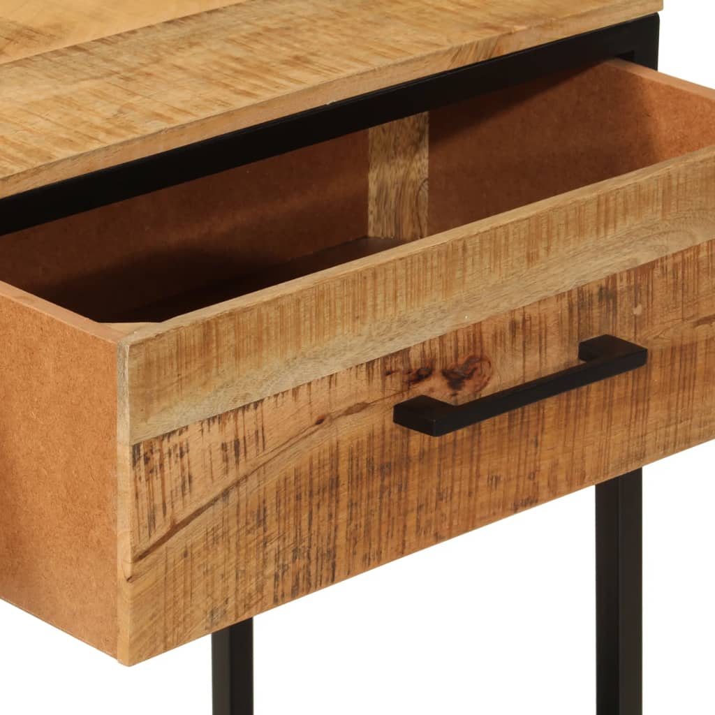 konsolbord 100x35x76 cm massivt mangotræ og jern