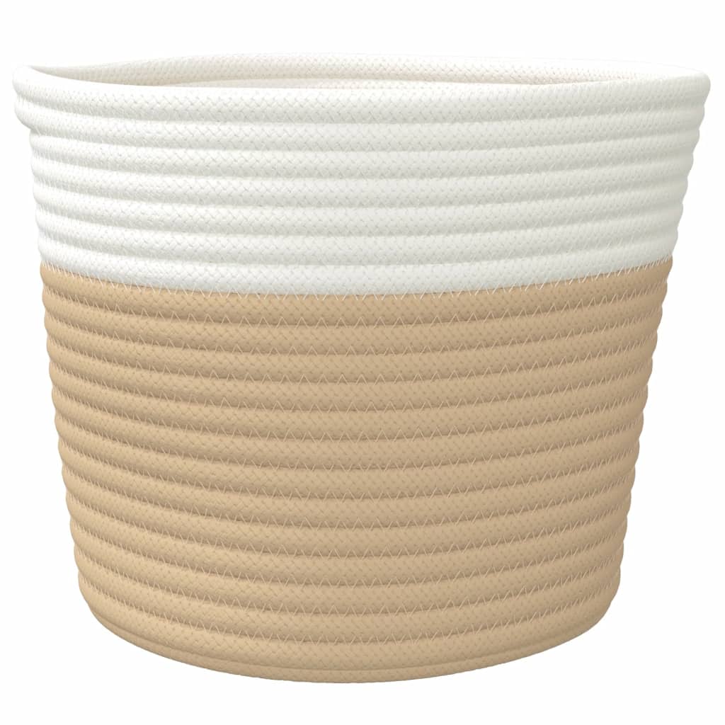 opbevaringskurve 2 stk. Ø24x18 cm bomuld beige og hvid