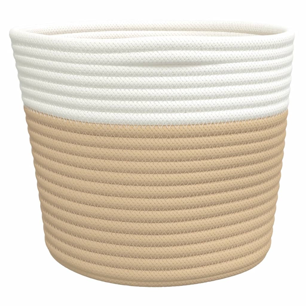 opbevaringskurve 2 stk. Ø24x18 cm bomuld beige og hvid