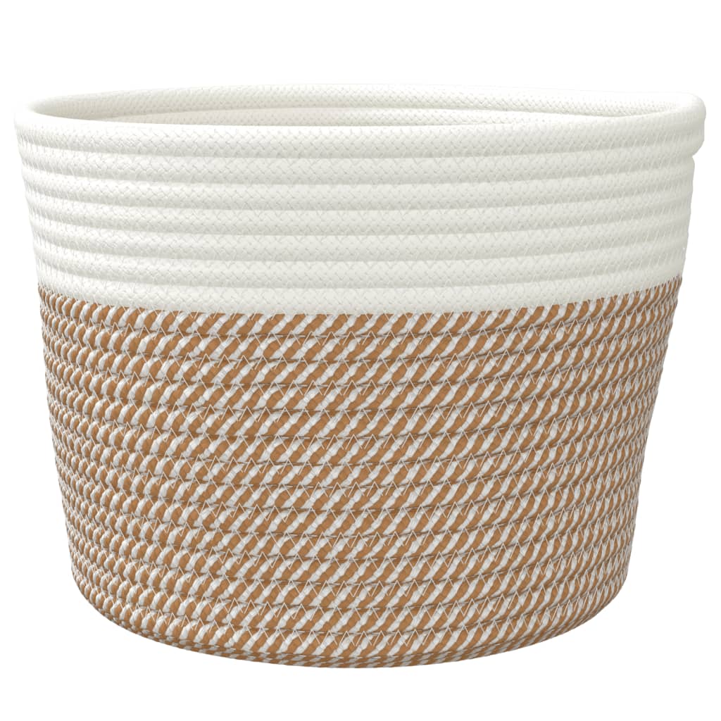opbevaringskurve 2 stk. Ø24x18 cm bomuld brun og hvid