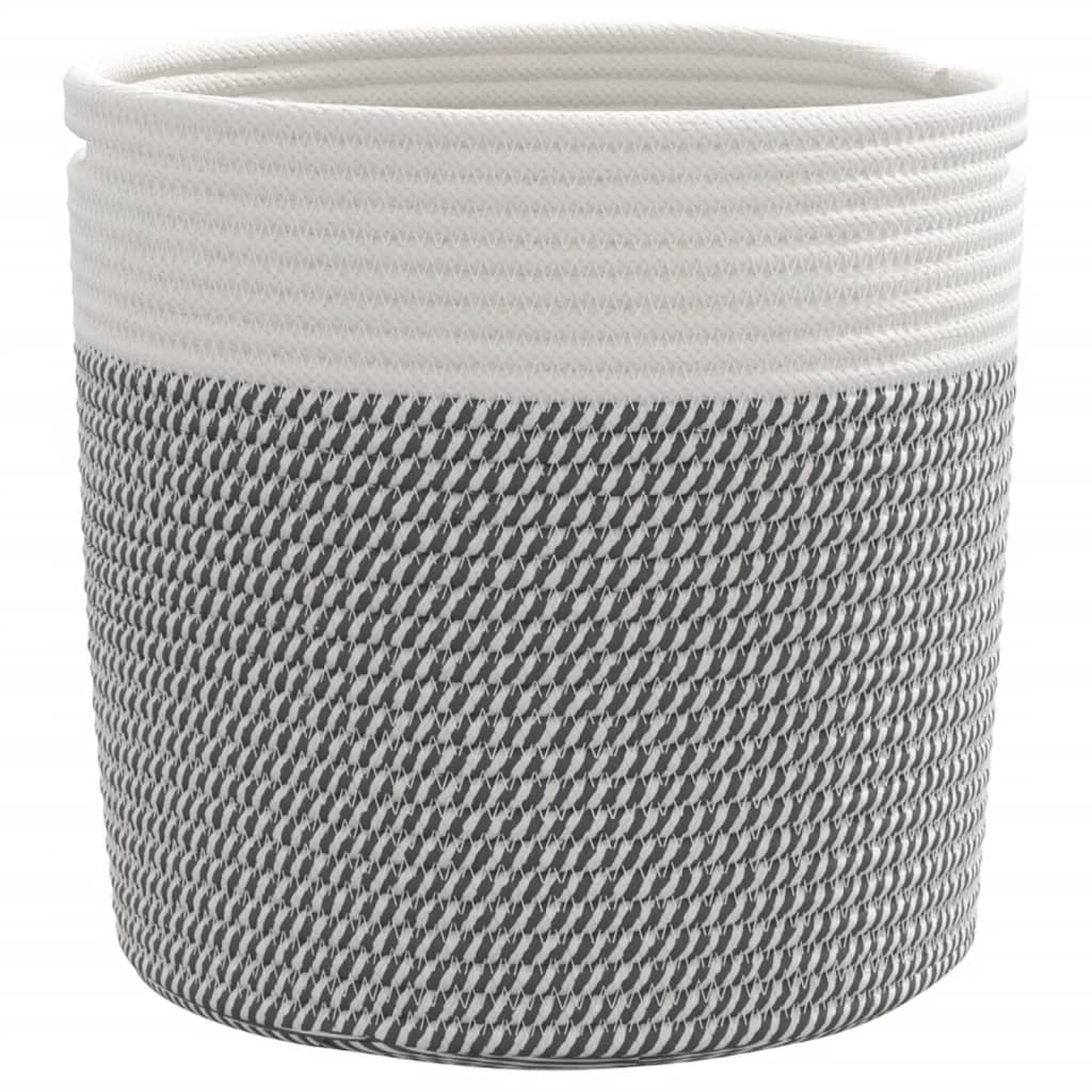 opbevaringskurve 2 stk. Ø28x28 cm bomuld grå og hvid