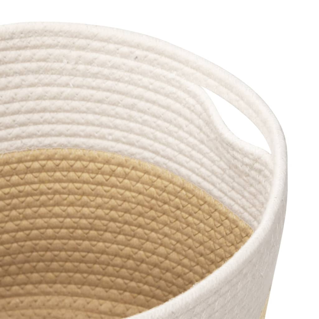 opbevaringskurve 2 stk. Ø28x28 cm bomuld beige og hvid