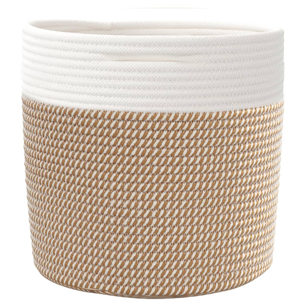 opbevaringskurve 2 stk. Ø28x28 cm bomuld brun og hvid