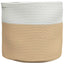 opbevaringskurv Ø40x35 cm bomuld beige og hvid