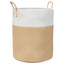opbevaringskurv Ø38x46 cm bomuld beige og hvid